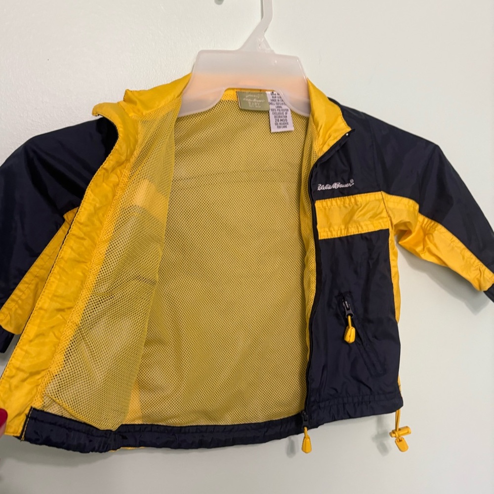 Eddie Bauer Kids Navy and Yellow Raincoat 24 Months - Picture 2 of 5
